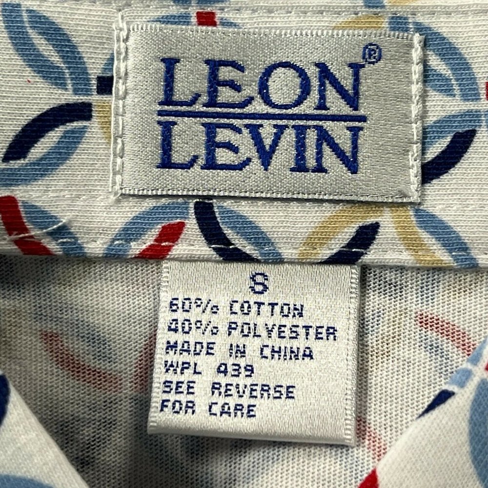 New Leon Levine Polo Shirt Women's Small Short Sleeve Blouse Circles Rin… - Picture 3 of 8